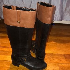 BANDOLINO| Black and brown tall riding boots
